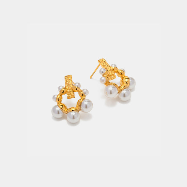 Irregular 18K Gold-Plated Pearl Earrings