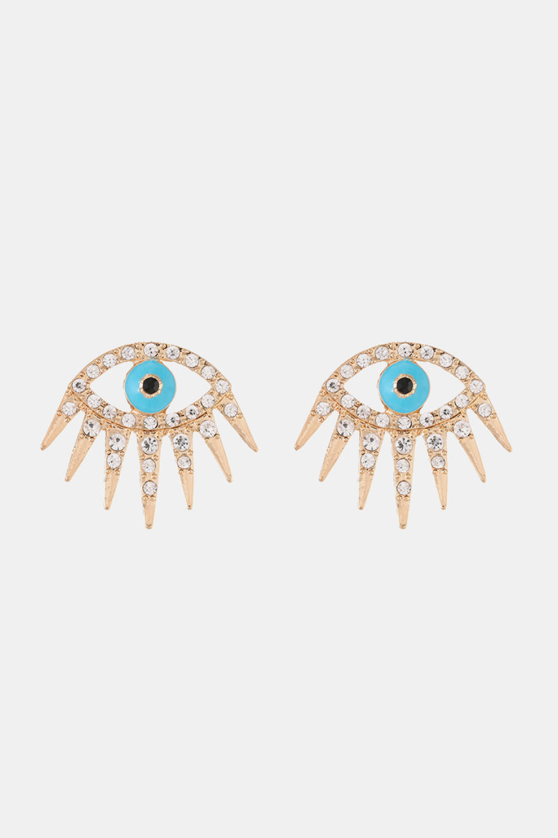 Evil Eye Rhinestone Dangle Earrings