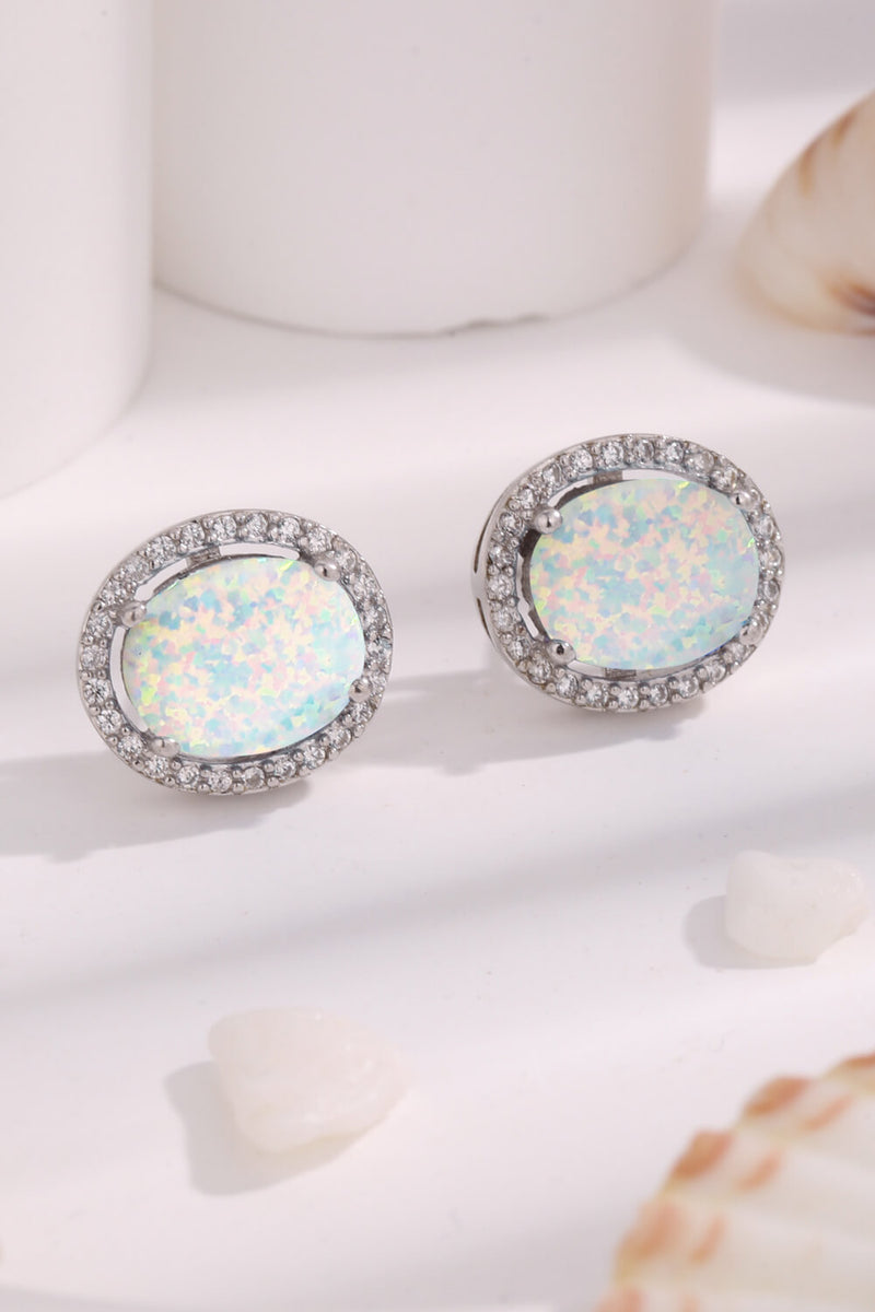 Opal Round Earrings