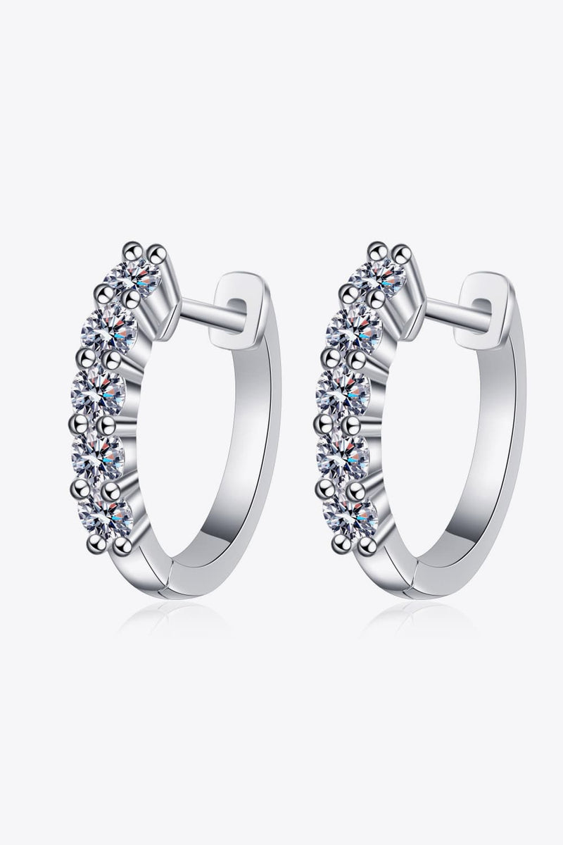 1 Carat Moissanite Hoop Earrings