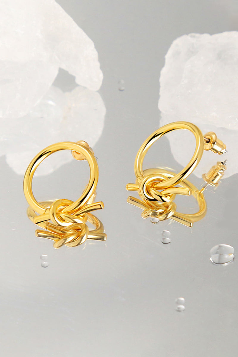 18K Gold-Plated Tied Hoop Earrings