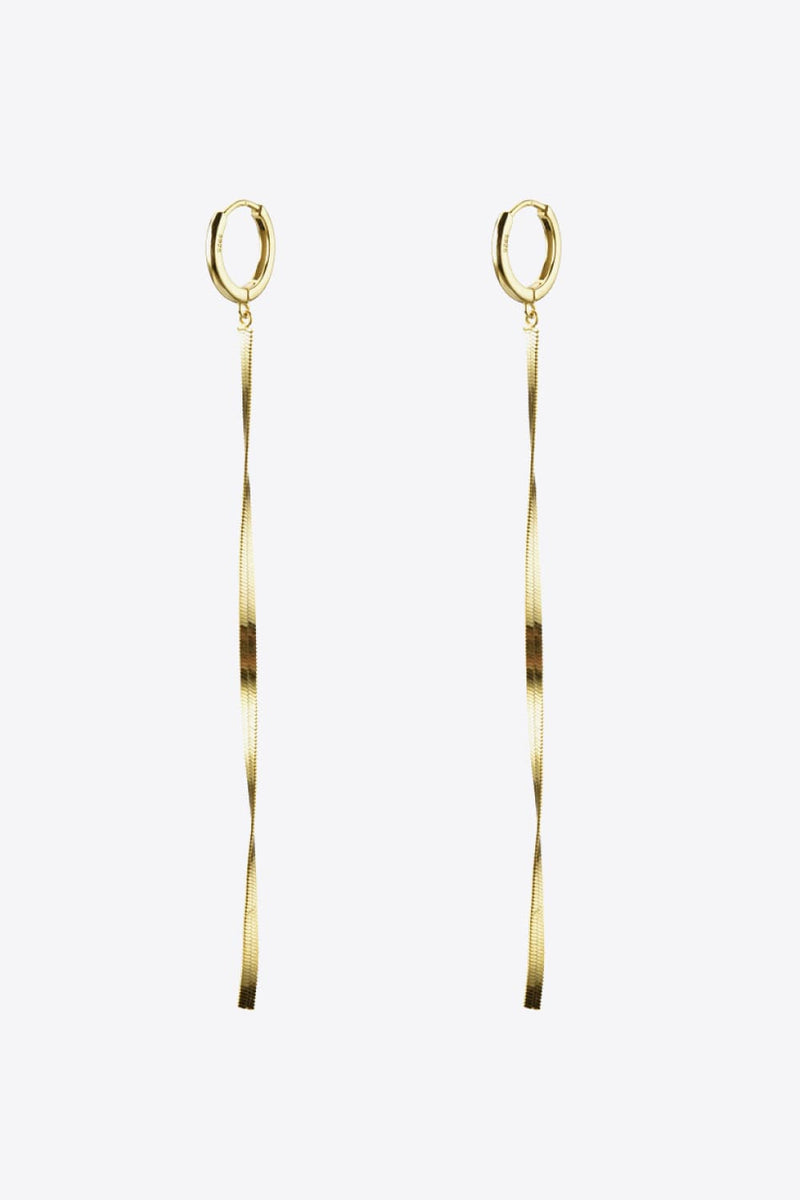 925 Sterling Silver Long Snake Chain Earrings