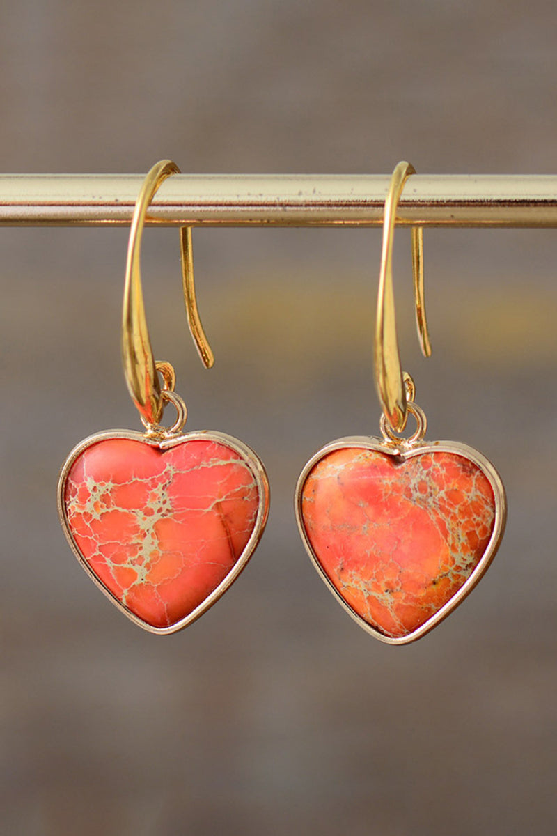 Imperial Jasper Heart Earrings