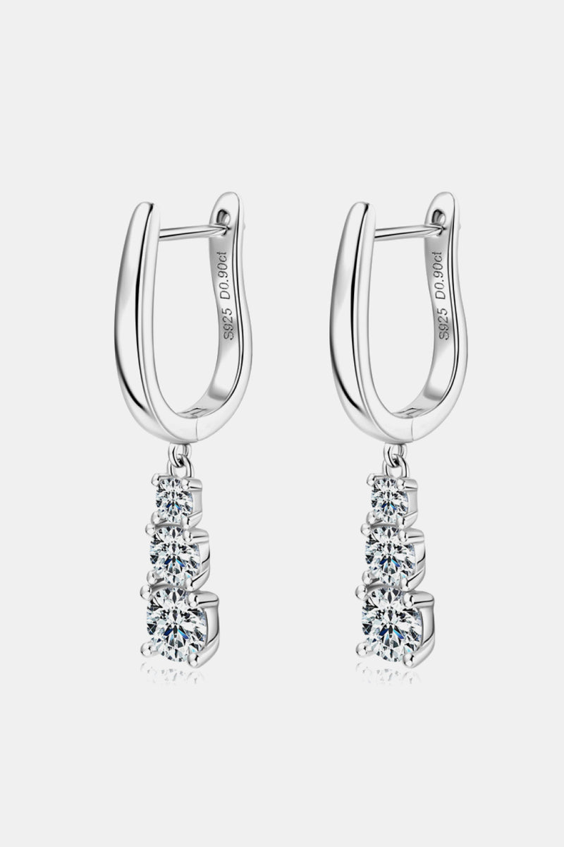 1.8 Carat Moissanite 925 Sterling Silver Drop Earrings