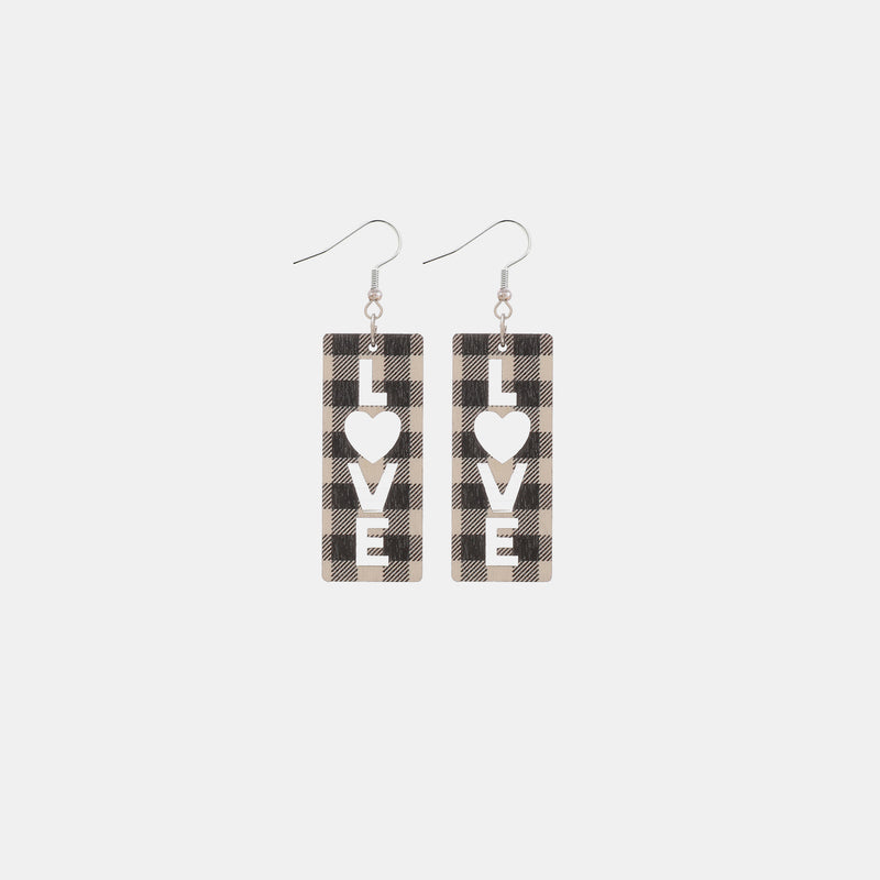 Wooden Cutout Dangle Earrings