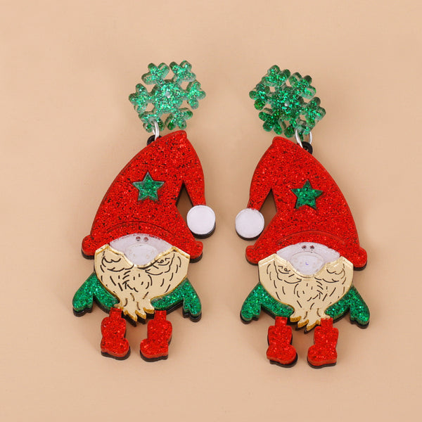 Santa Rhinestone Alloy Earrings