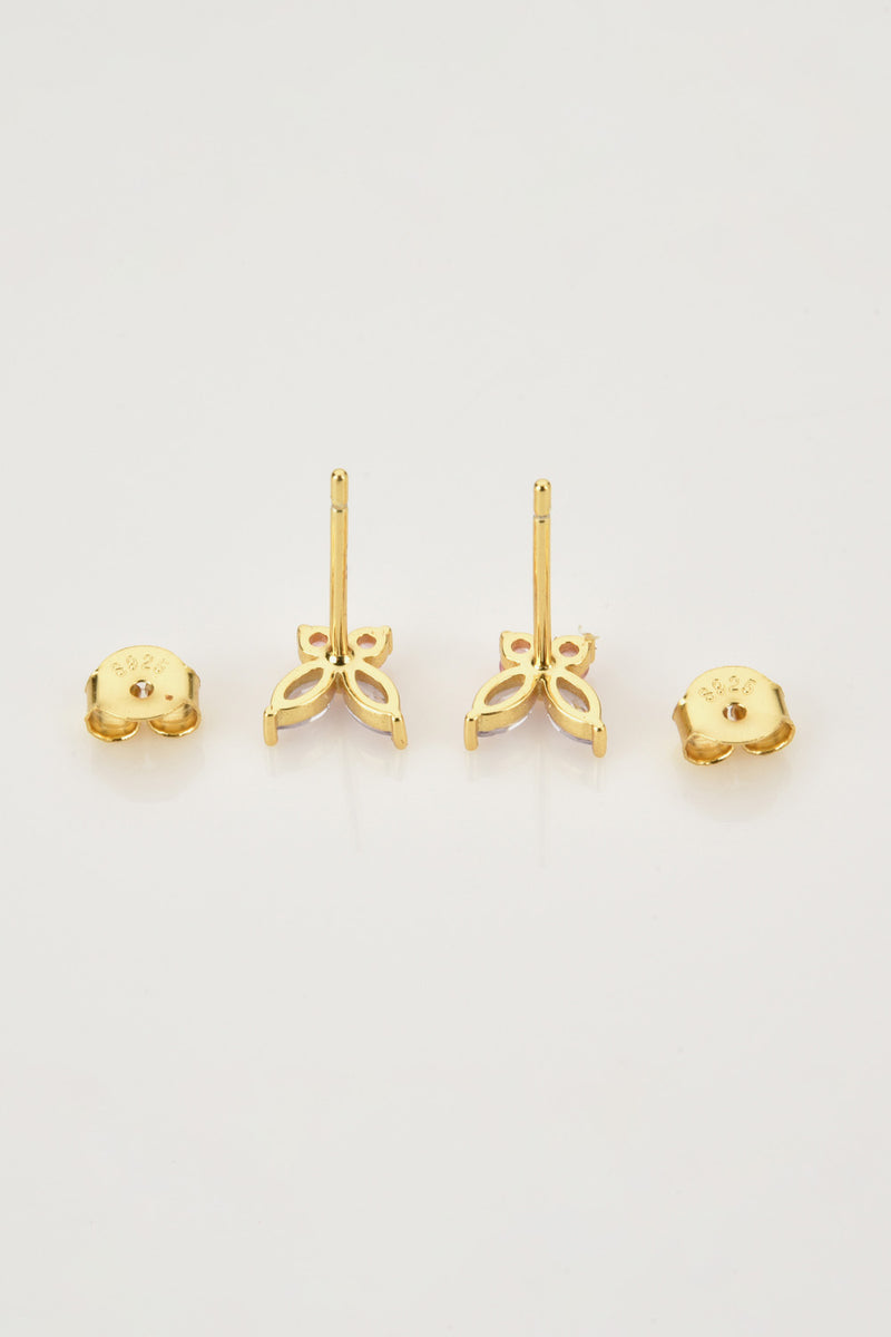 Inlaid Zircon Butterfly-Shaped Stud Earrings