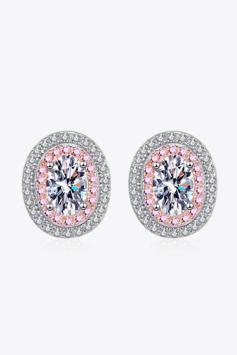 Platinum-Plated Moissanite Stud Earrings